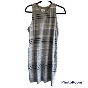 Lou & Grey sleeveless tank striped women's mini dress gray/purple Size Medium